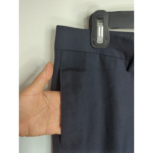 Emporio Armani‎ Women's Solid Mid Rise Straight Leg Dress Pants Navy Size Large - Picture 5 of 9